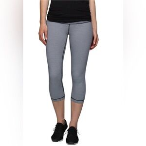 Lululemon Wunder Under Crop Leggings 4 Black & White Gingham